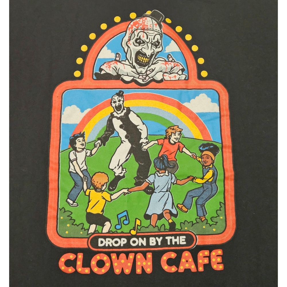 Terrifier Clown Cafe T-Shirt Mens XL Black Art The Clown Horror Steven Rhodes